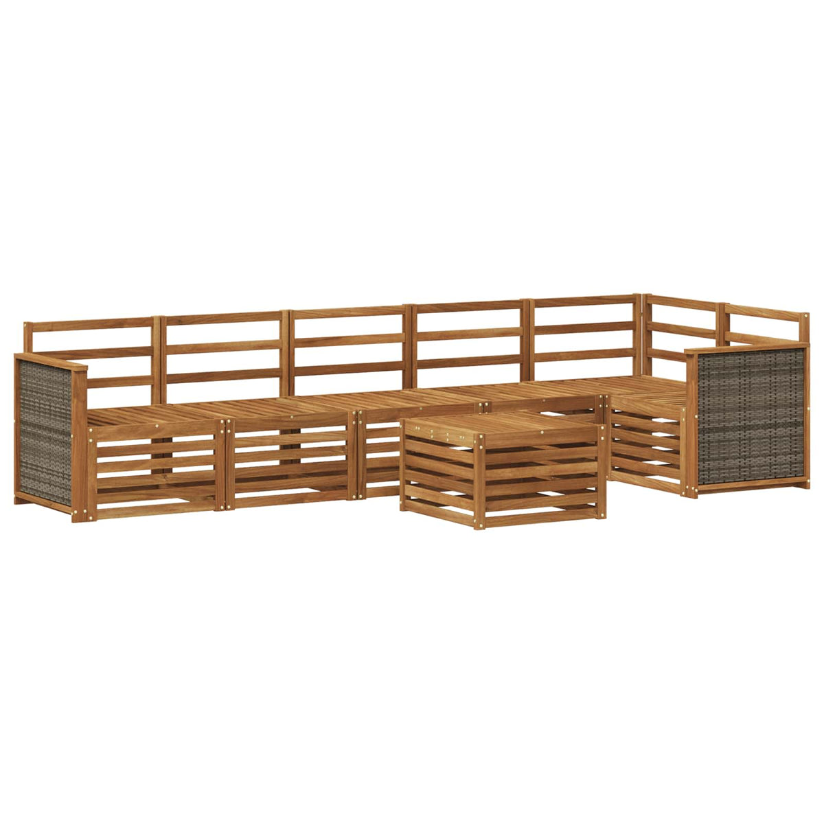 Set vanjskih sofa 6 kom. Prirodna Čvrsto drvo akacije