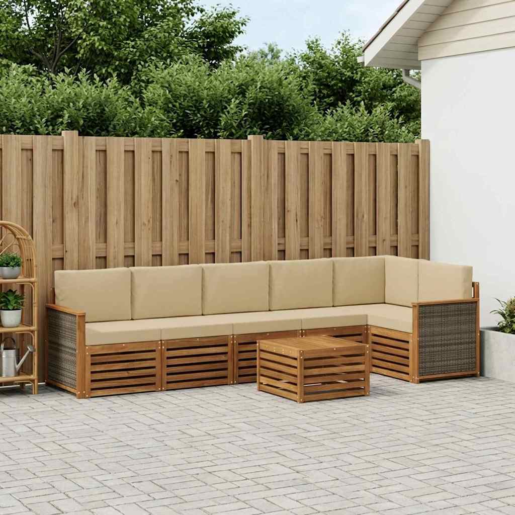 Set vanjskih sofa 6 kom. Prirodna Bijela