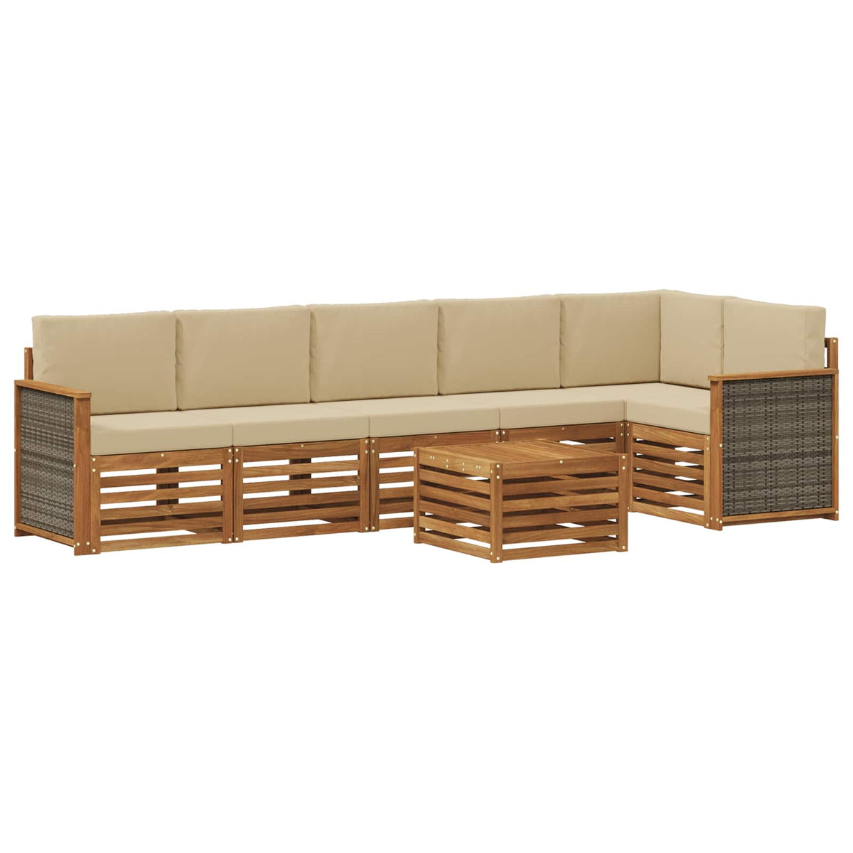 Set vanjskih sofa 6 kom. Prirodna Bijela