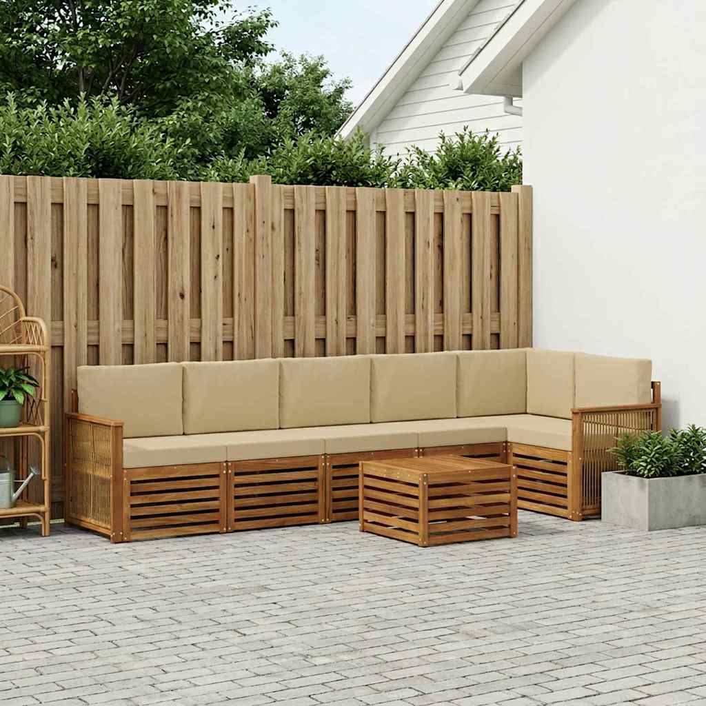 Set vanjskih sofa 6 kom. Prirodna