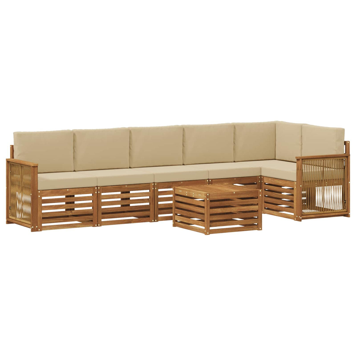 Set vanjskih sofa 6 kom. Prirodna