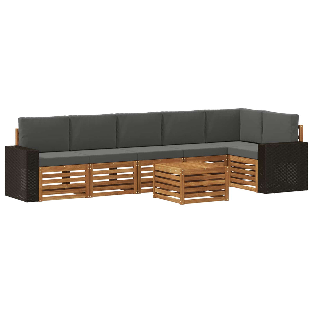 Set vanjskih sofa 7 kom. Prirodna i antracit Poliester