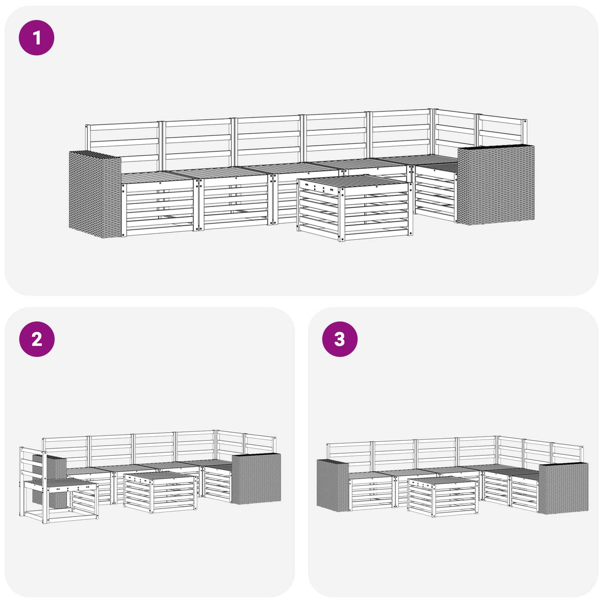 Set vanjskih sofa 7 kom. Prirodna Poliester
