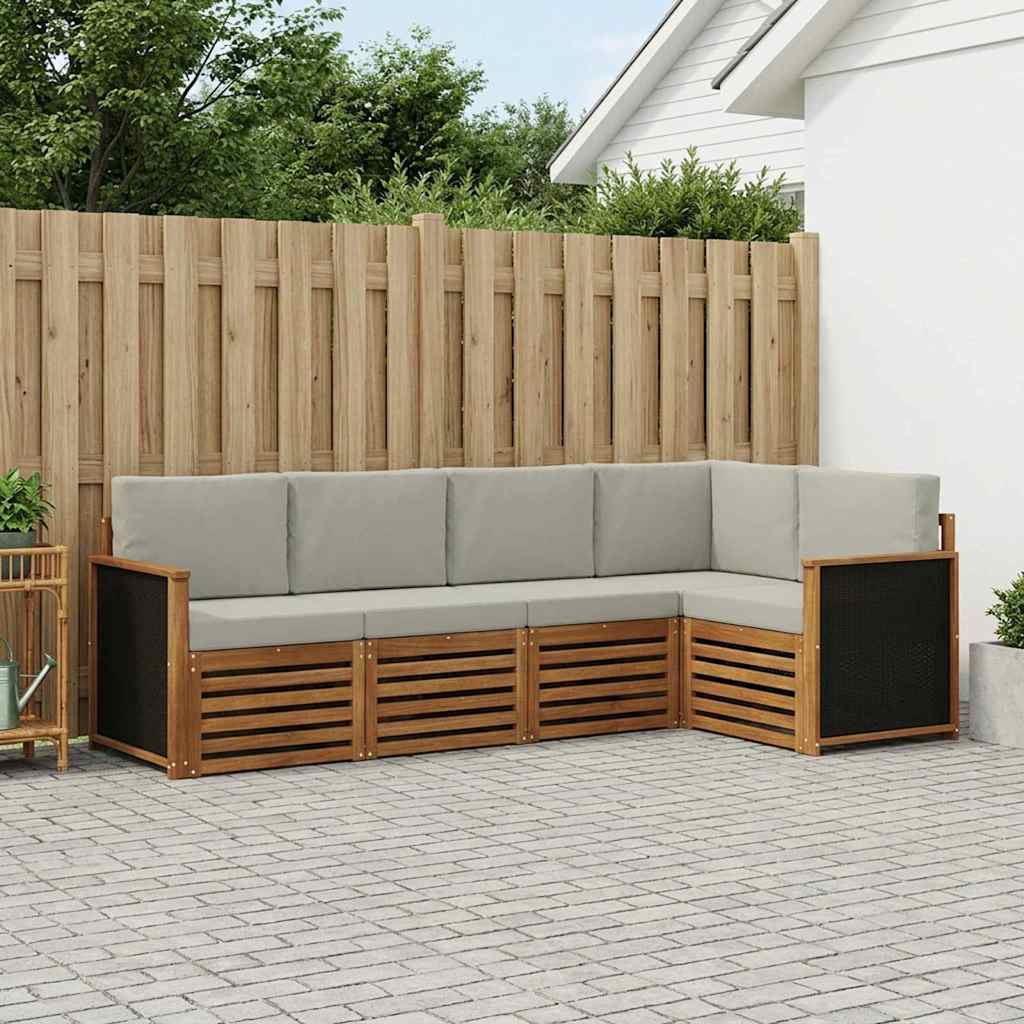 Set vanjskih sofa 6 kom. Prirodna i svjetlosiva