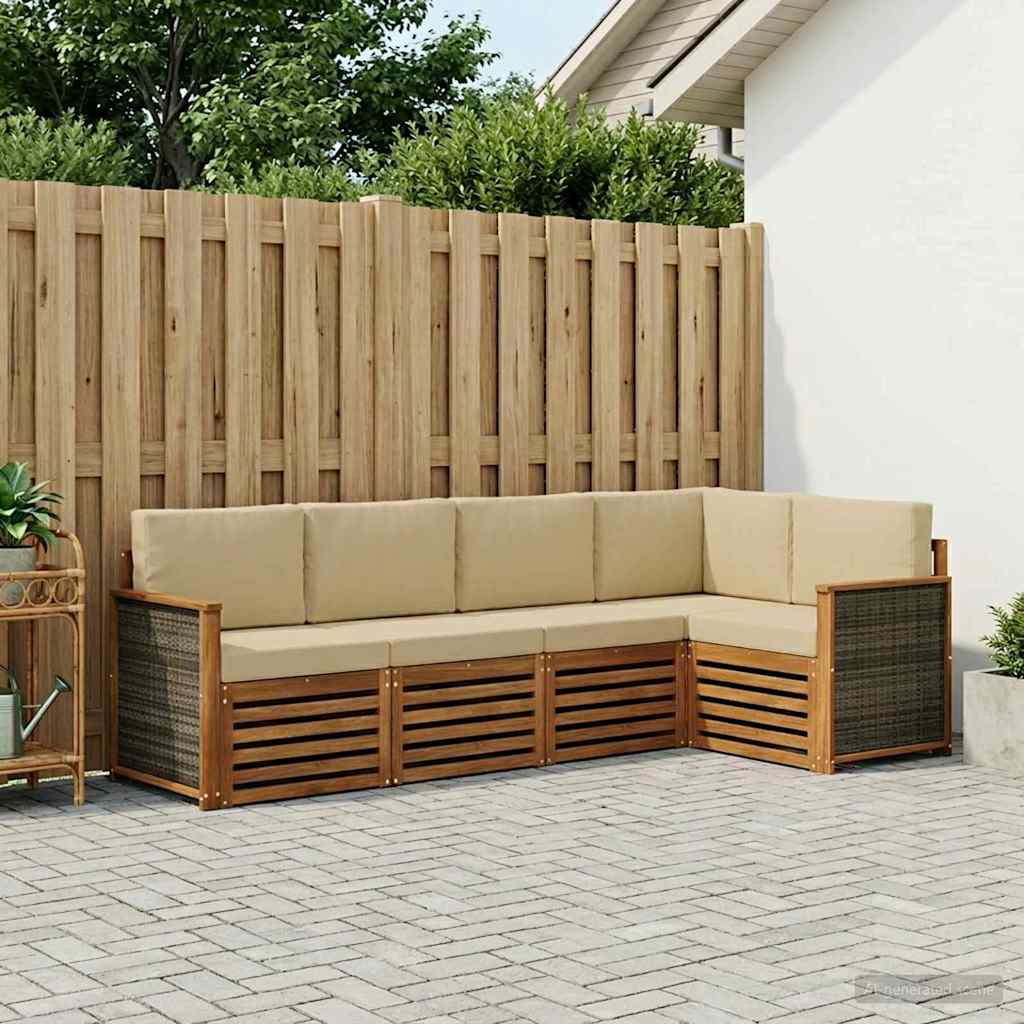 Set vanjskih sofa 6 kom. Prirodna
