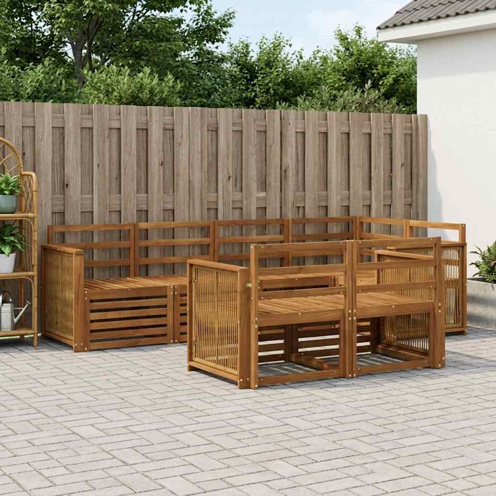 Set vanjskih sofa 6 kom. Prirodna Čvrsto drvo akacije