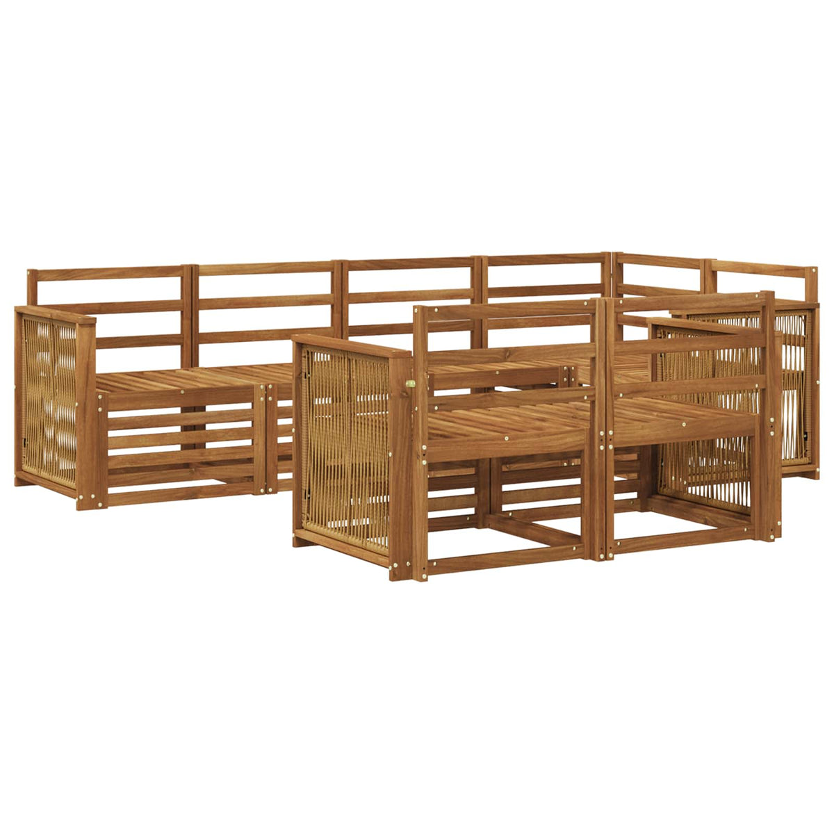 Set vanjskih sofa 6 kom. Prirodna Čvrsto drvo akacije