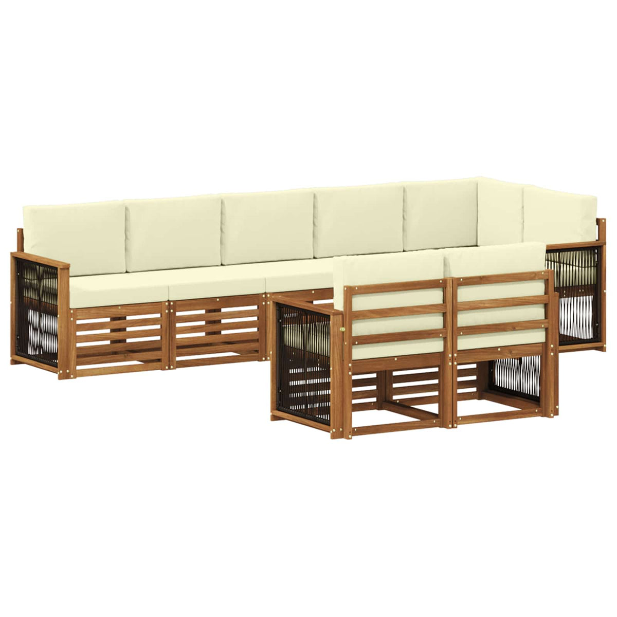 Setovi sofa Čvrsto drvo akacije