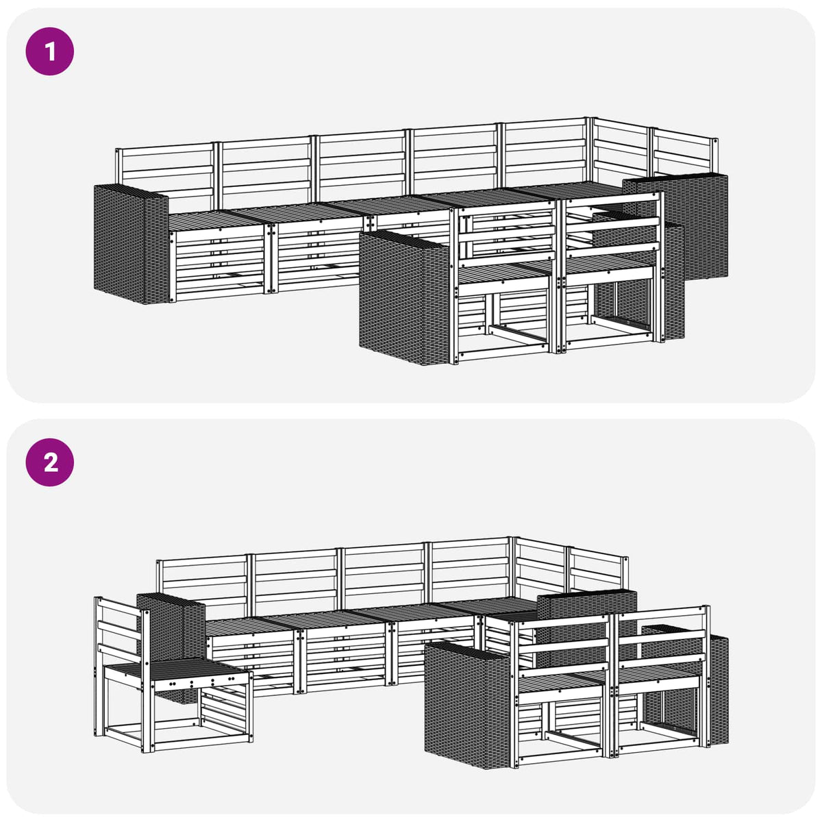 Set vanjskih sofa 8 kom. Poliester