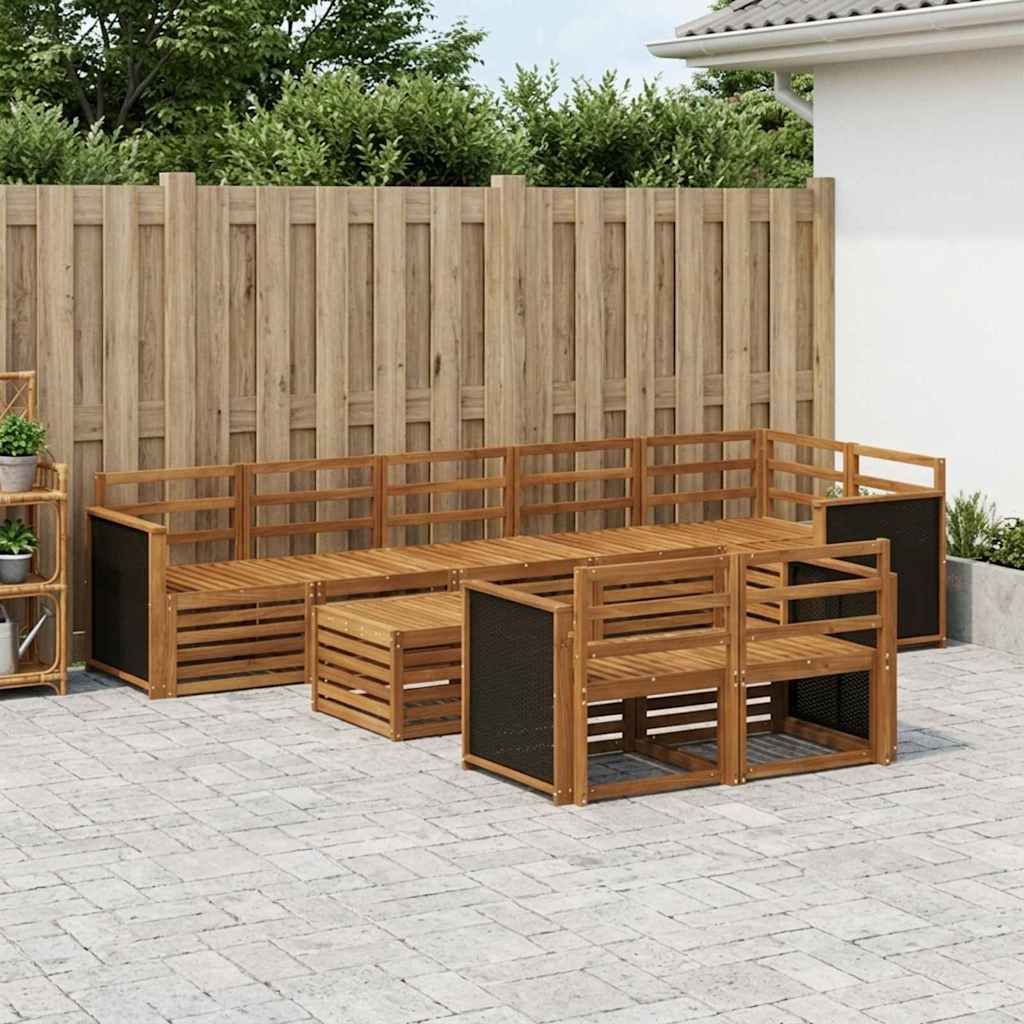 Set vanjskih sofa 8 kom. Prirodna Čvrsto drvo akacije