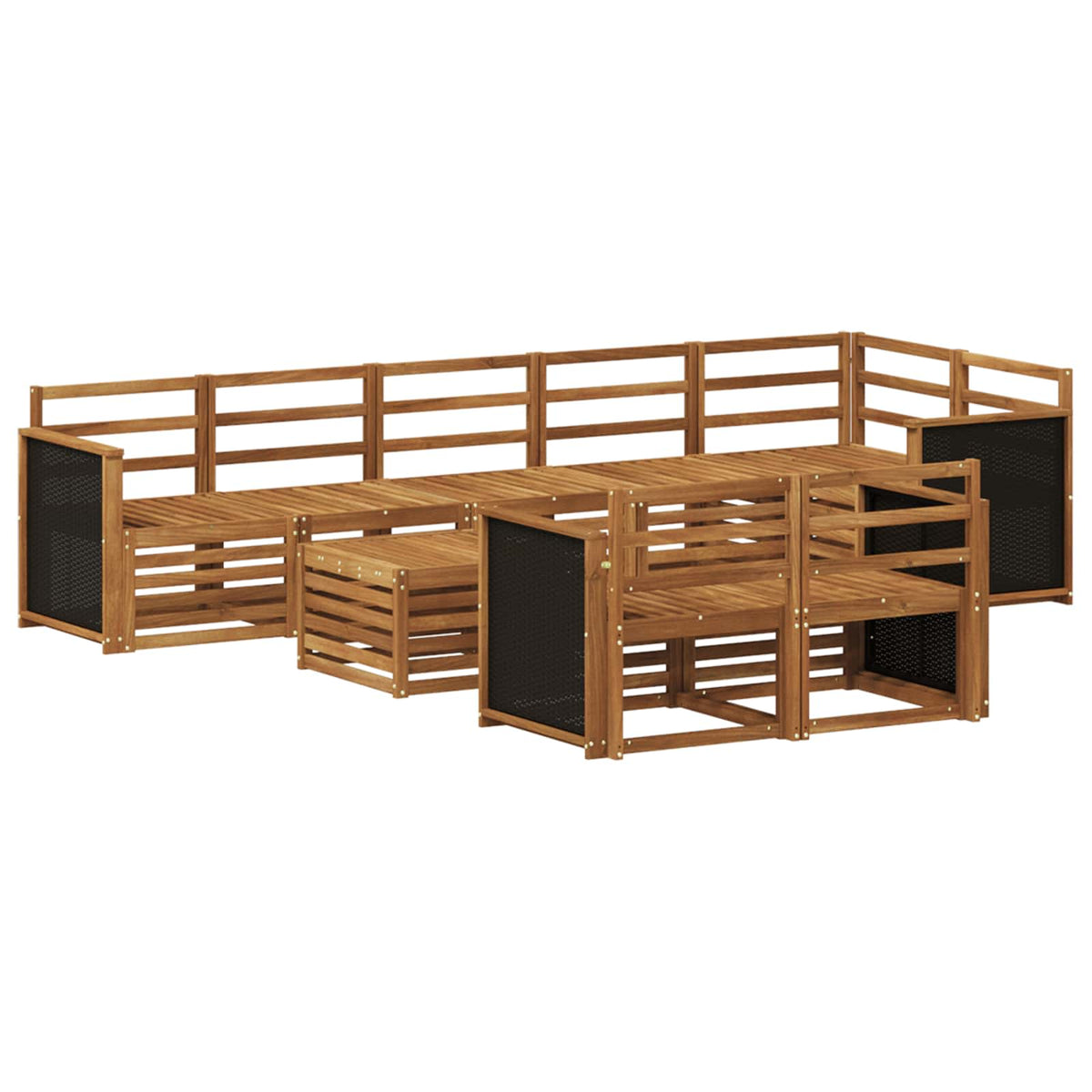 Set vanjskih sofa 8 kom. Prirodna Čvrsto drvo akacije