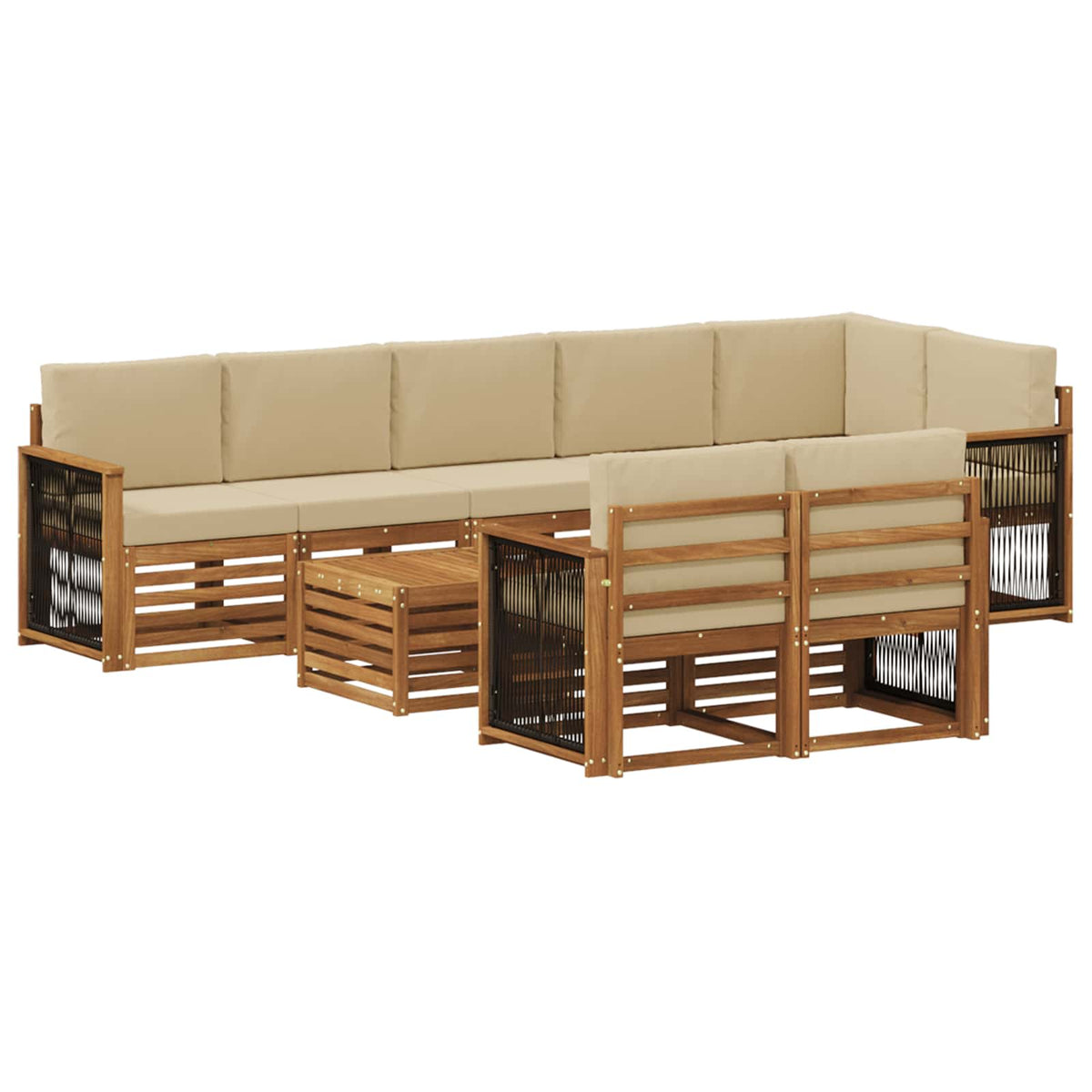 Setovi sofa Čvrsto drvo akacije