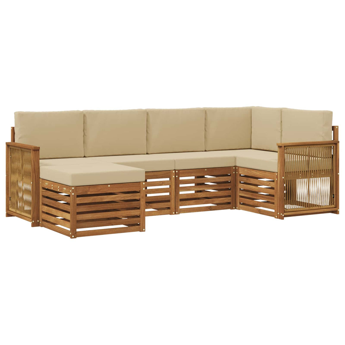 Set vanjskih sofa 5 kom. Prirodna