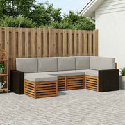 Set vanjskih sofa 6 kom. Prirodna i svjetlosiva Poliester 255 x 136,5 x 73 cm
