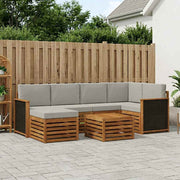 Set vanjskih sofa 6 kom. Prirodna i svjetlosiva