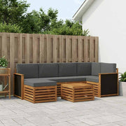 Set vanjskih sofa 6 kom. Prirodna i antracit