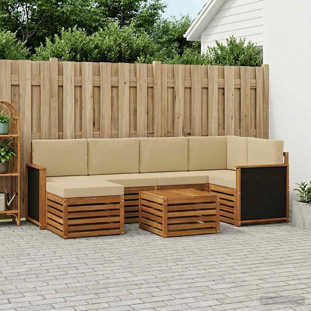 Set vanjskih sofa 6 kom. Prirodna