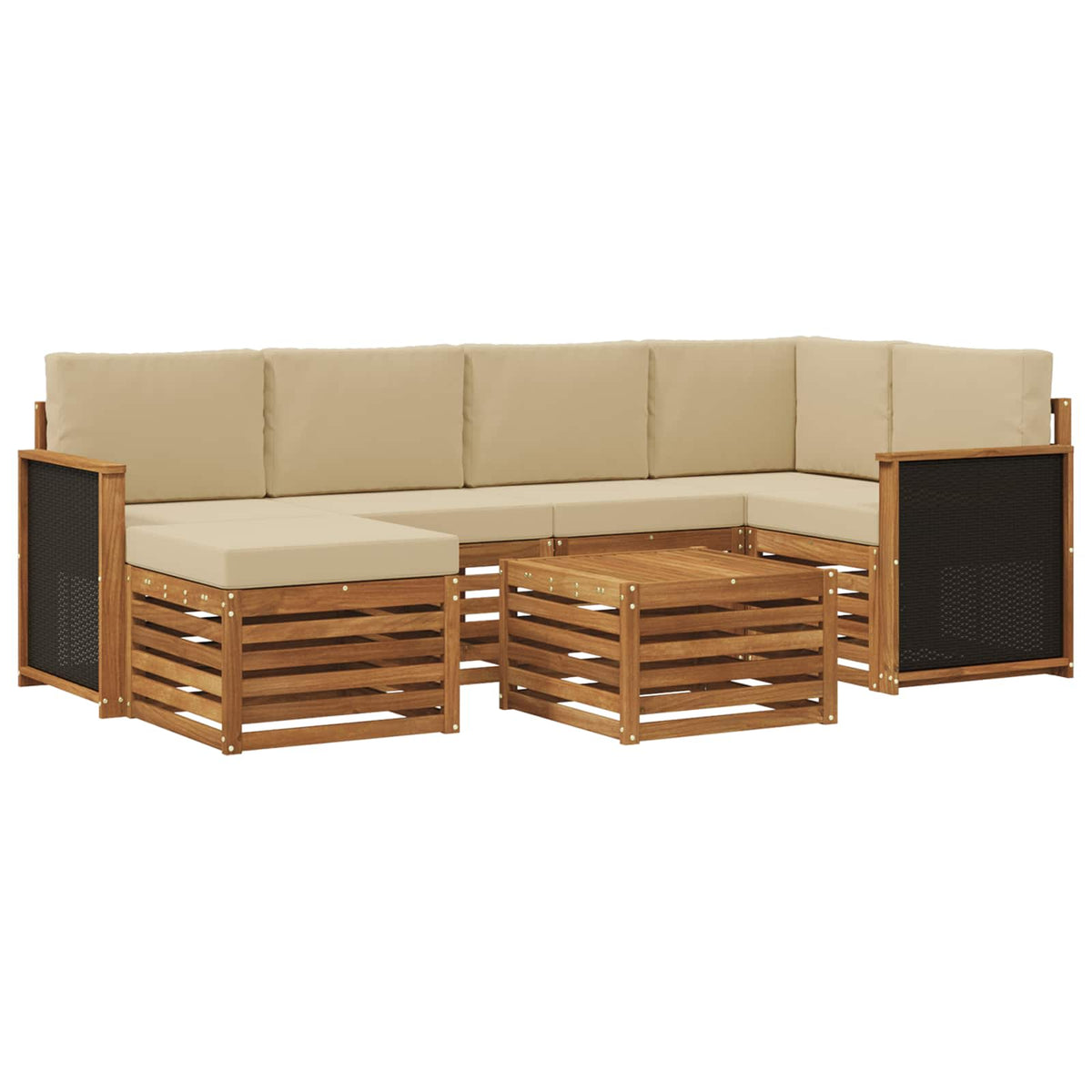 Set vanjskih sofa 6 kom. Prirodna