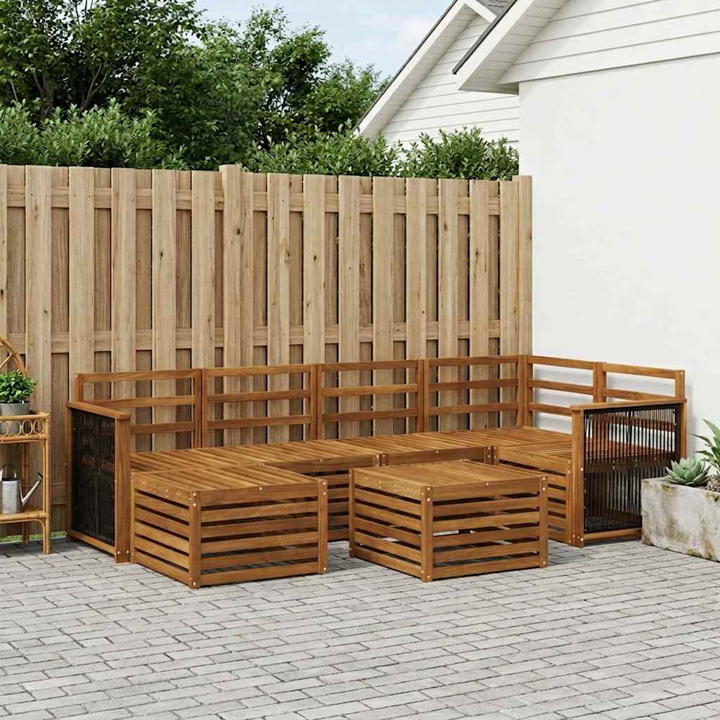 Set vanjskih sofa 6 kom. Prirodna Čvrsto drvo akacije