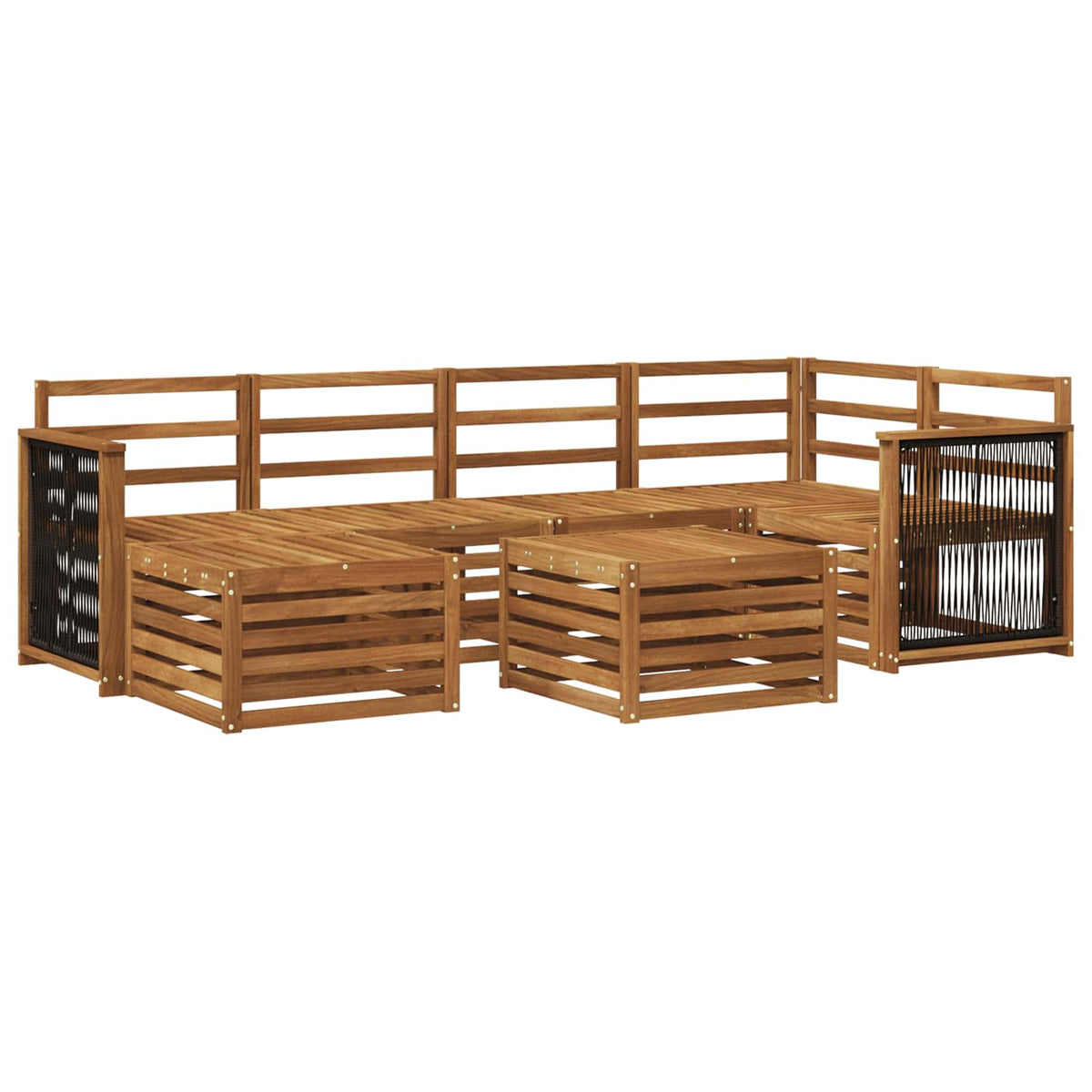 Set vanjskih sofa 6 kom. Prirodna Čvrsto drvo akacije