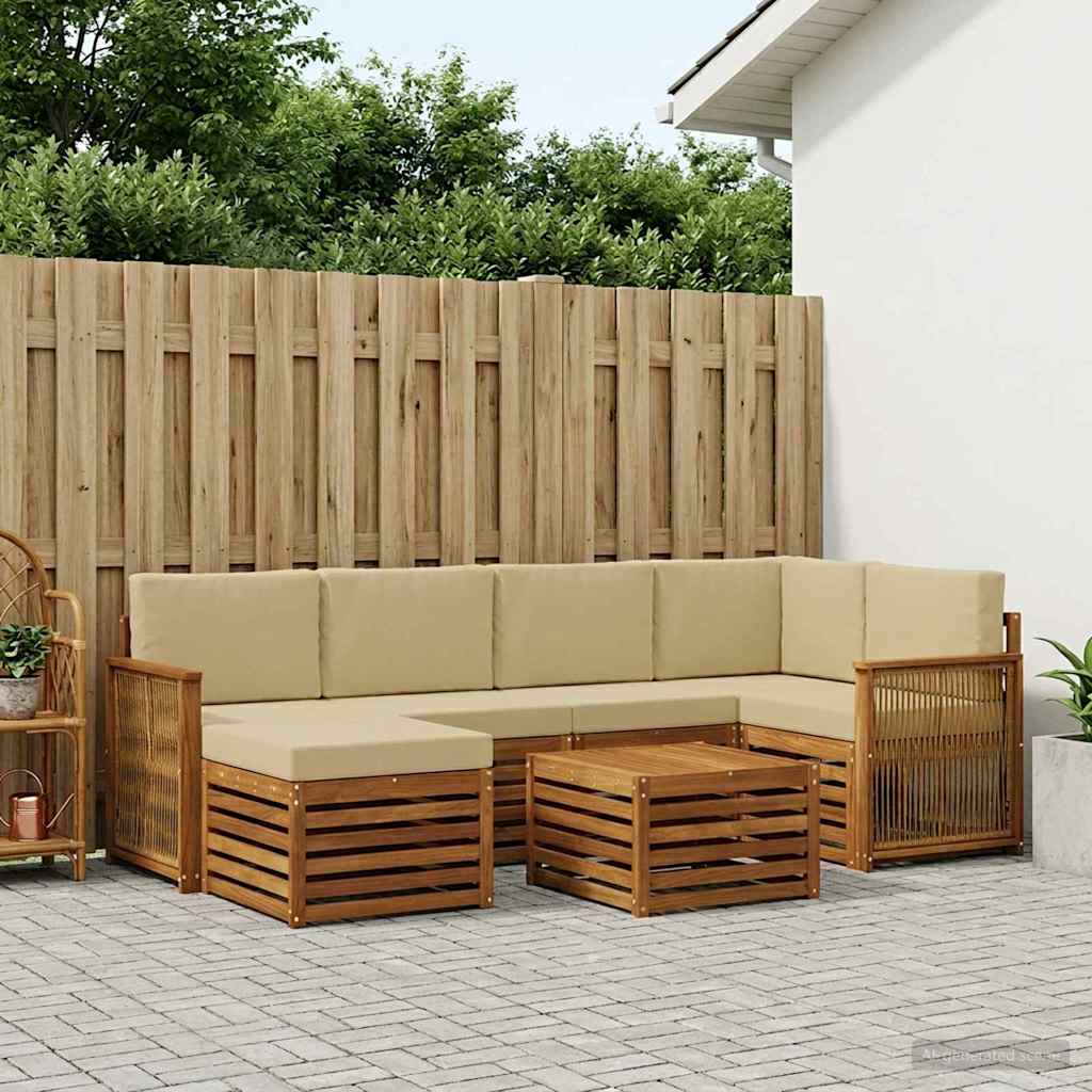 Set vanjskih sofa 6 kom. Prirodna