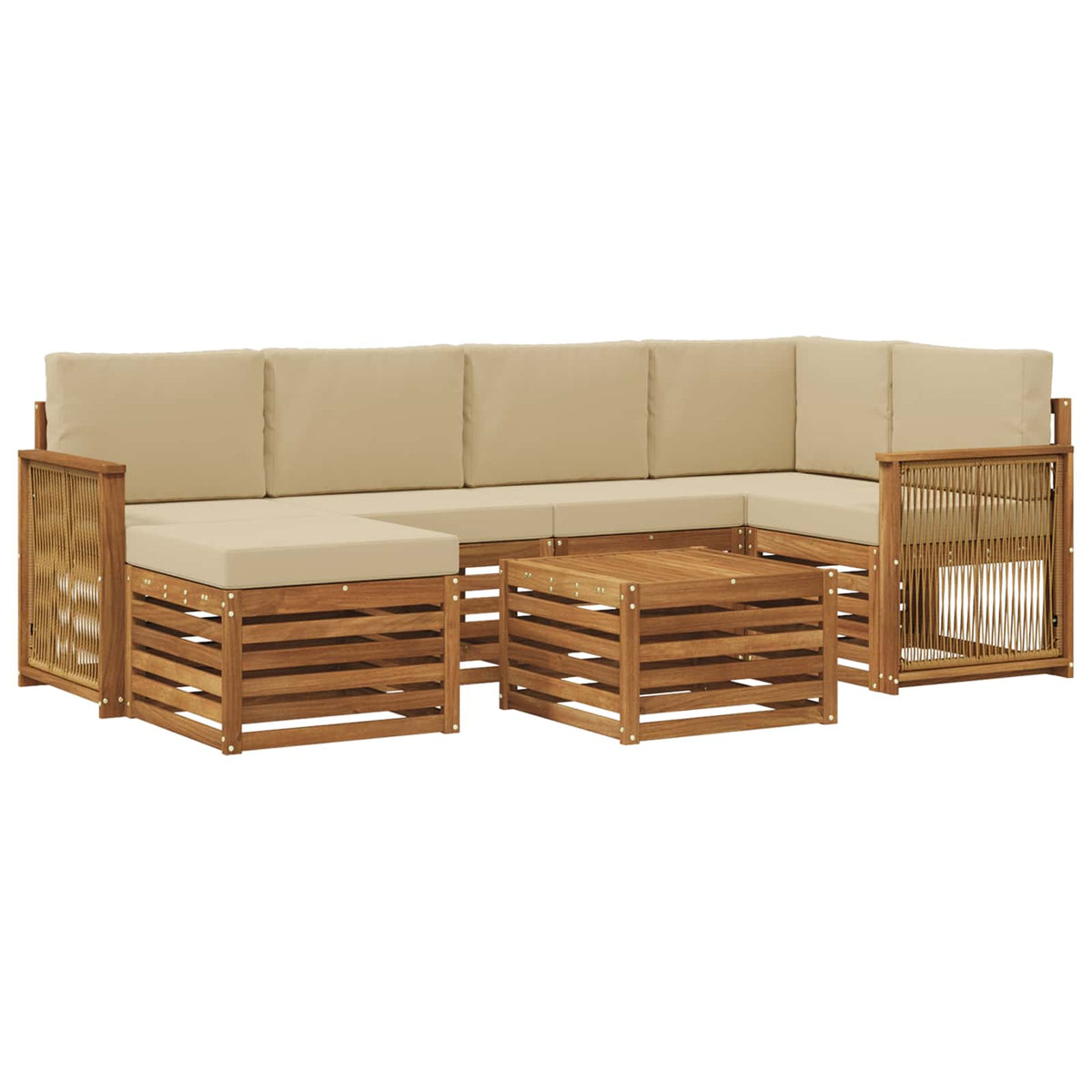 Set vanjskih sofa 6 kom. Prirodna