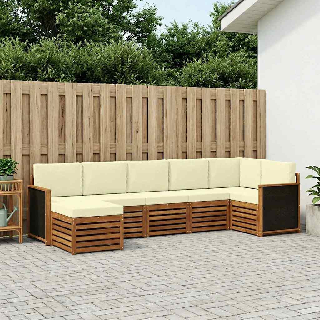 Set vanjskih sofa 6 kom. Prirodna i krem