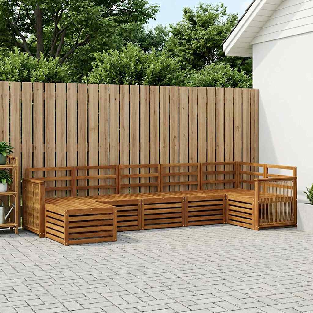 Set vanjskih sofa 6 kom. Prirodna Čvrsto drvo akacije