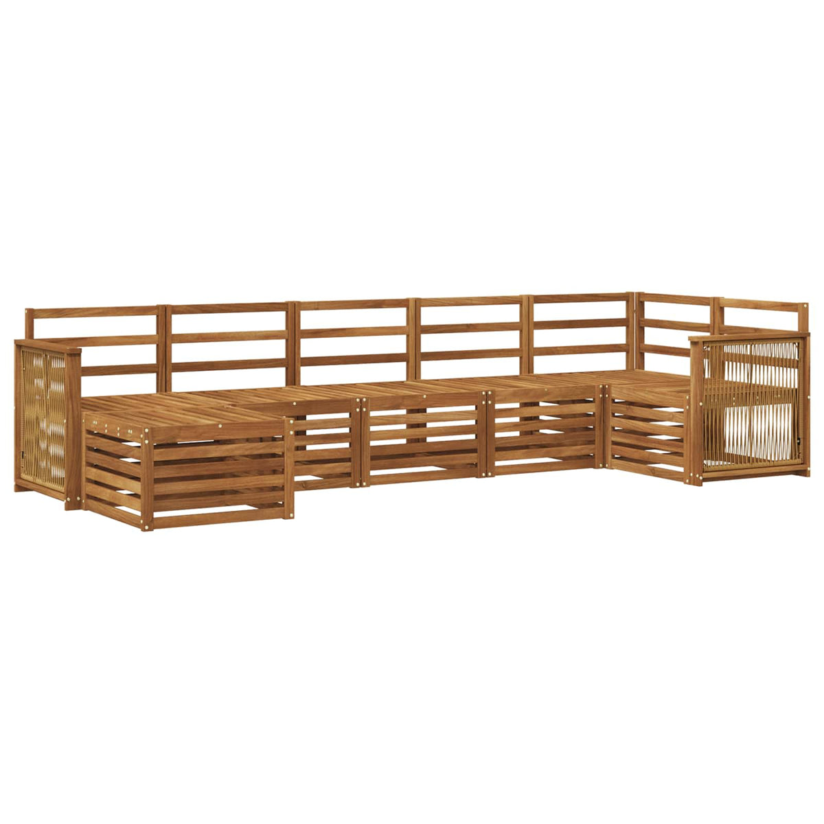 Set vanjskih sofa 6 kom. Prirodna Čvrsto drvo akacije