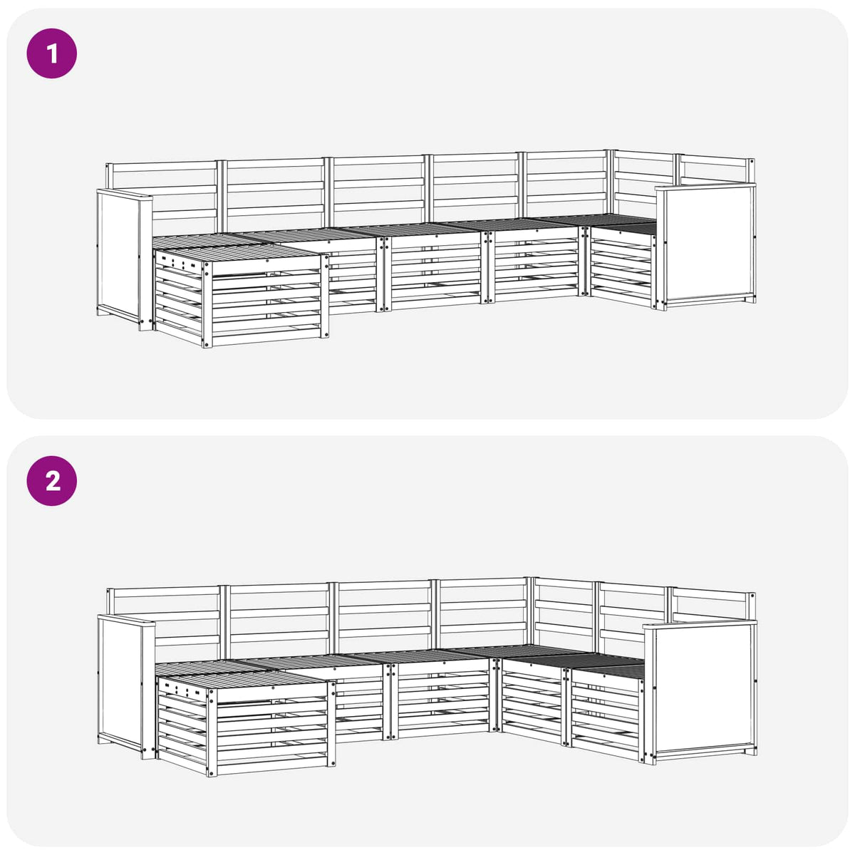 Set vanjskih sofa 6 kom. Prirodna Čvrsto drvo akacije