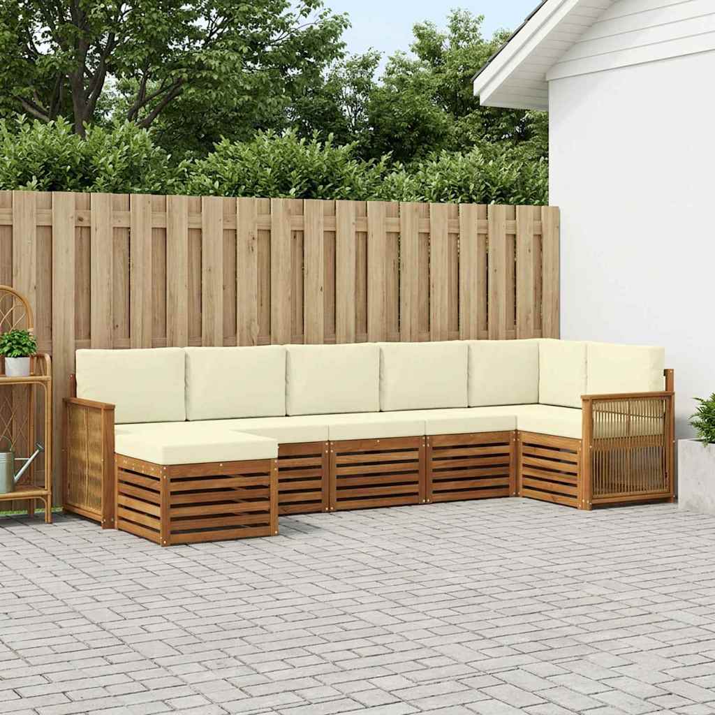 Set vanjskih sofa 6 kom. Prirodna i krem