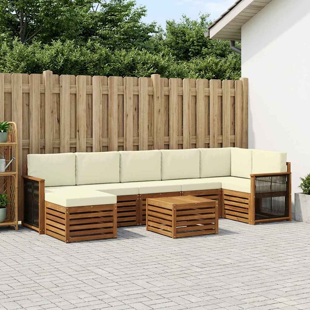 Set vanjskih sofa 7 kom. Prirodna i krem