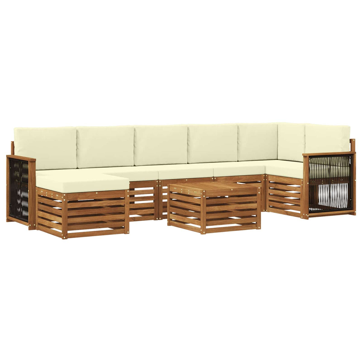 Set vanjskih sofa 7 kom. Prirodna i krem
