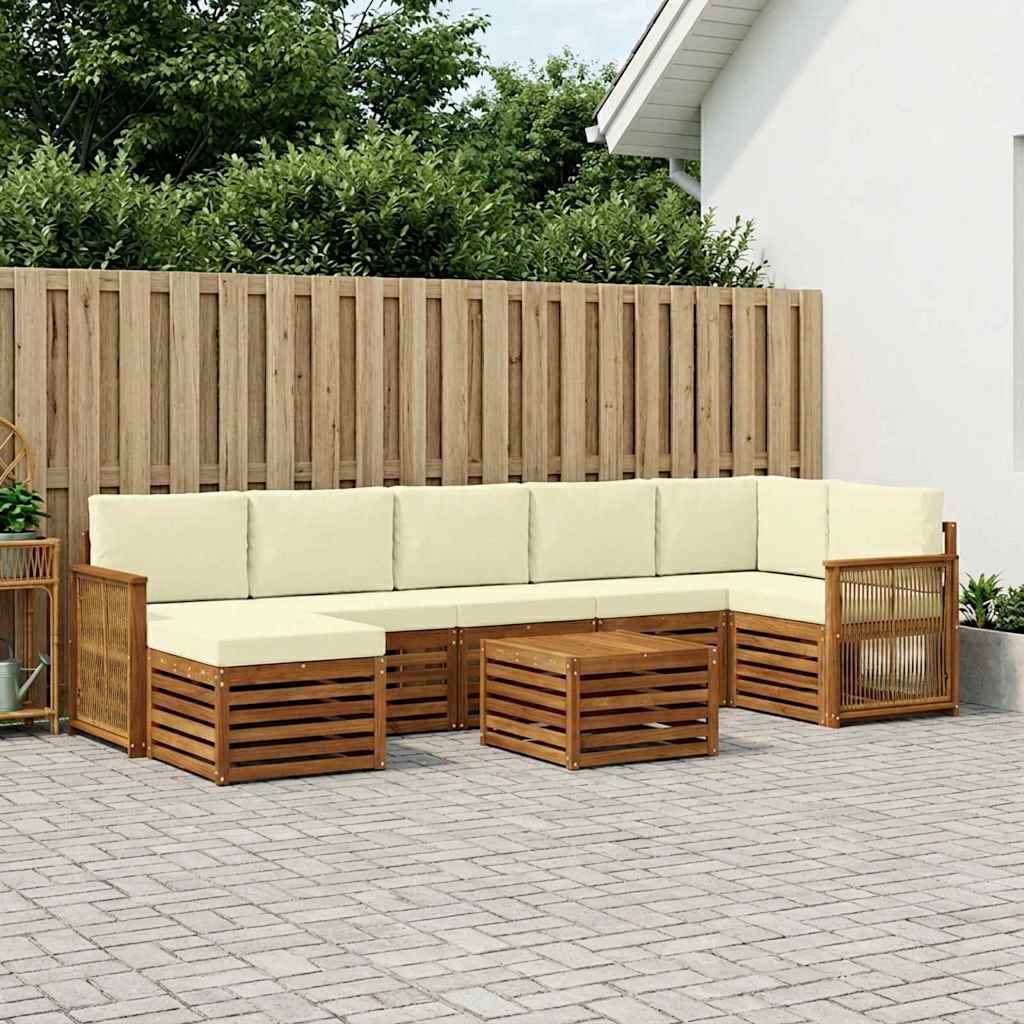 Set vanjskih sofa 7 kom. Prirodna i krem