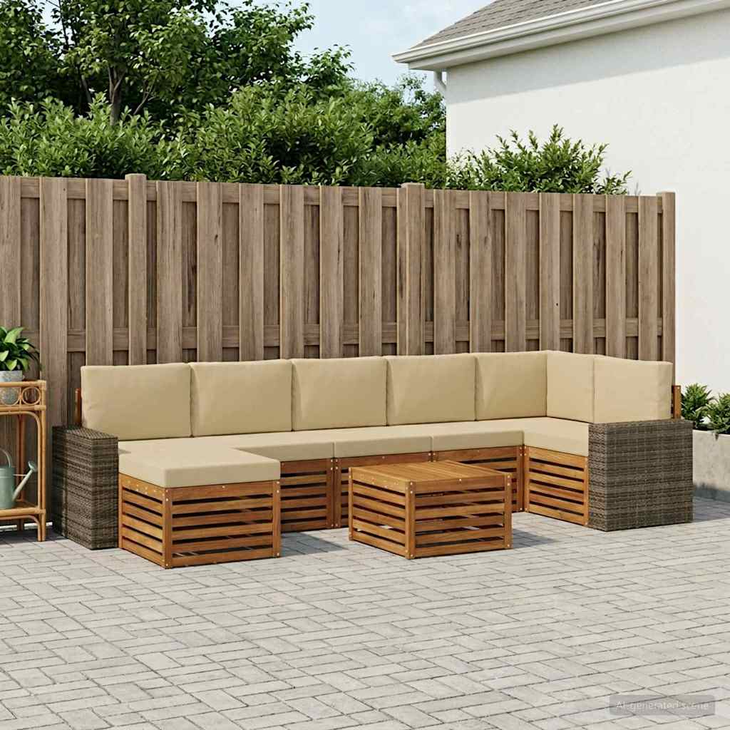 Set vanjskih sofa 8 kom. Prirodna i bež