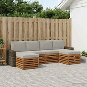 Setovi sofa 6 pcs Prirodna i svjetlosiva Čvrsto drvo akacije