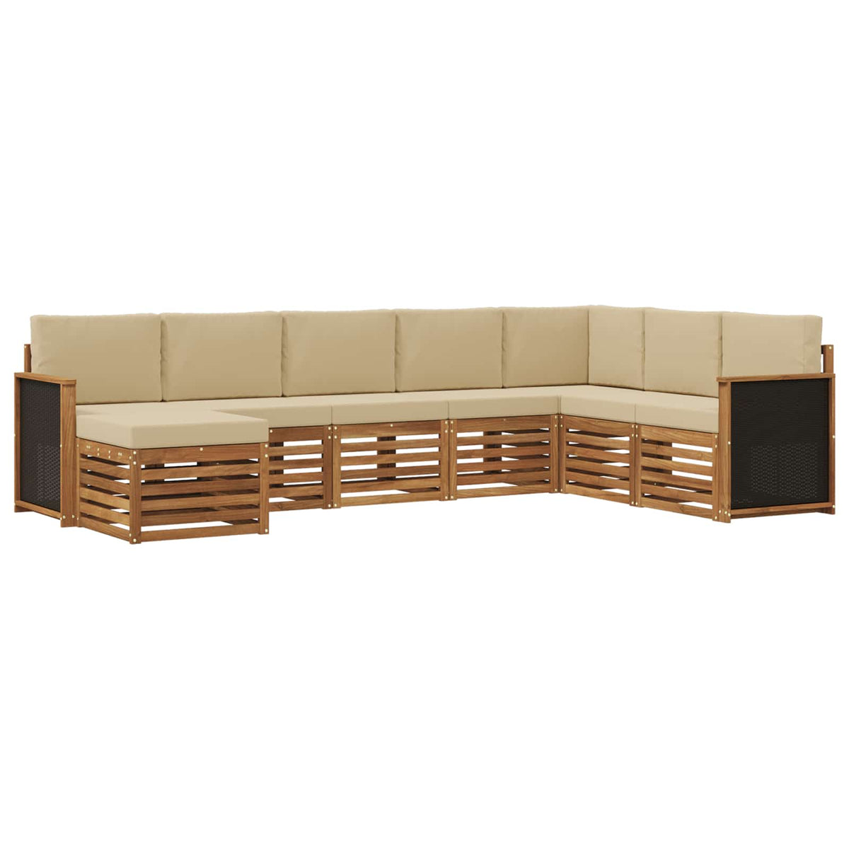 Set vanjskih sofa s jastukom 6 pcs Prirodna