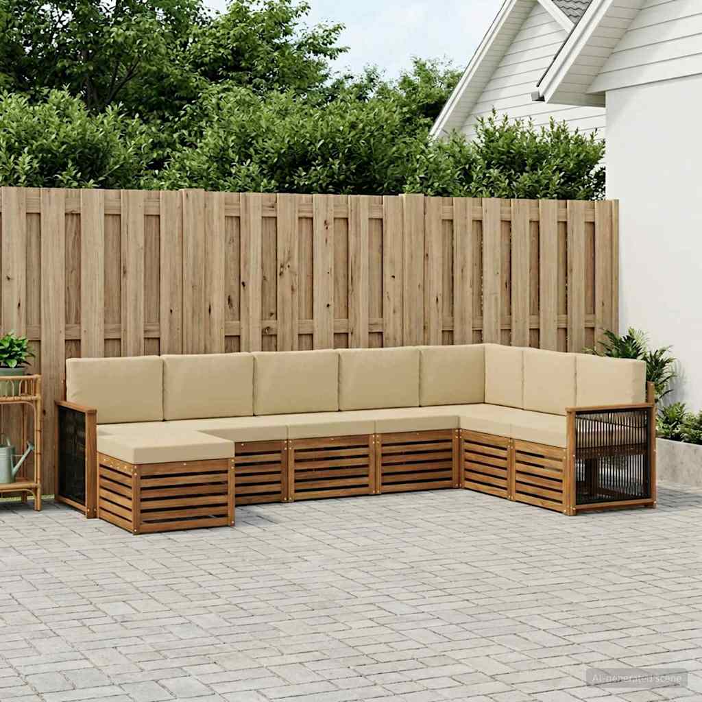 Set vanjskih sofa s jastukom 6 pcs Prirodna