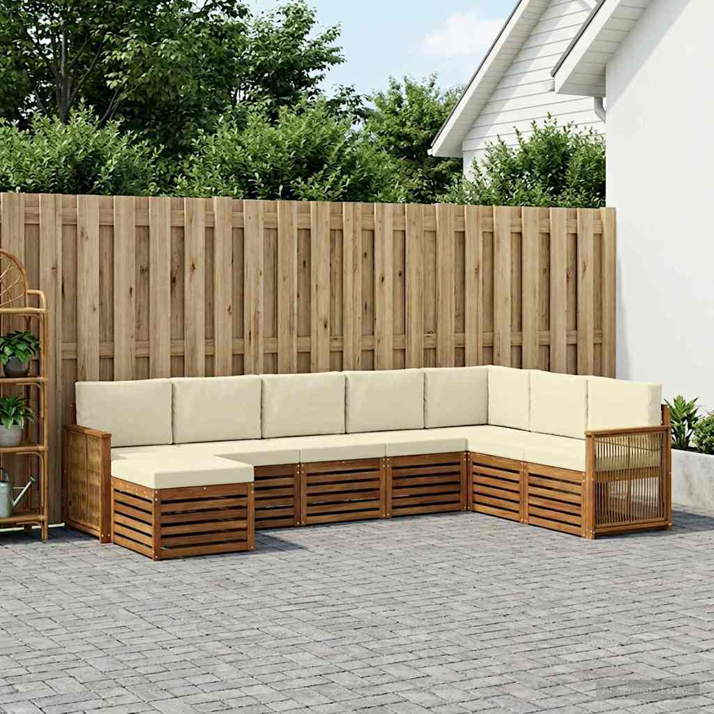 Set vanjskih sofa 6 kom. Prirodna i krem