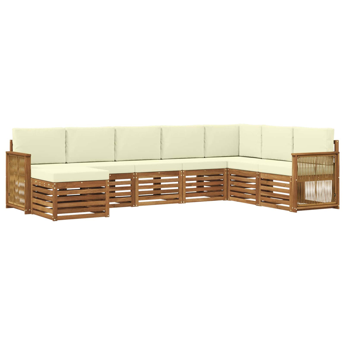 Set vanjskih sofa 6 kom. Prirodna i krem