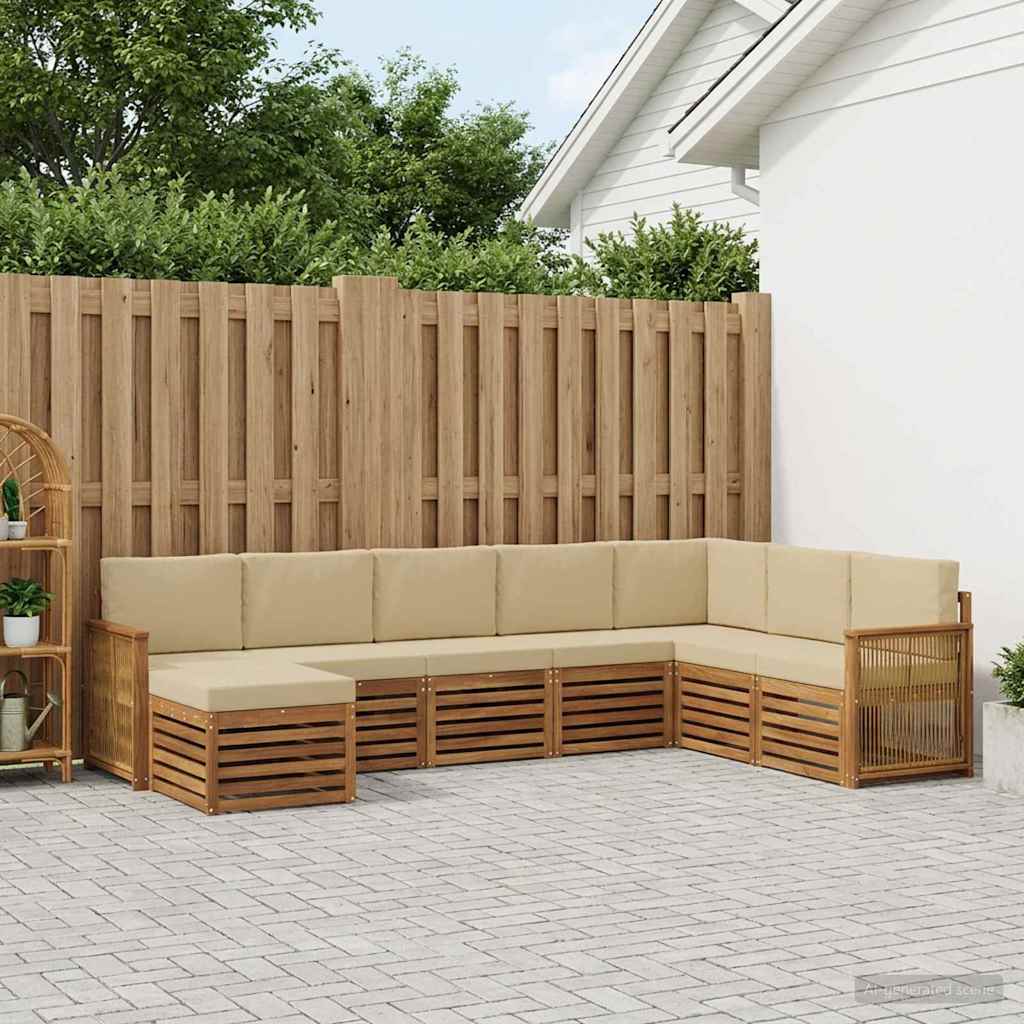 Set vanjskih sofa s jastukom 6 pcs Prirodna