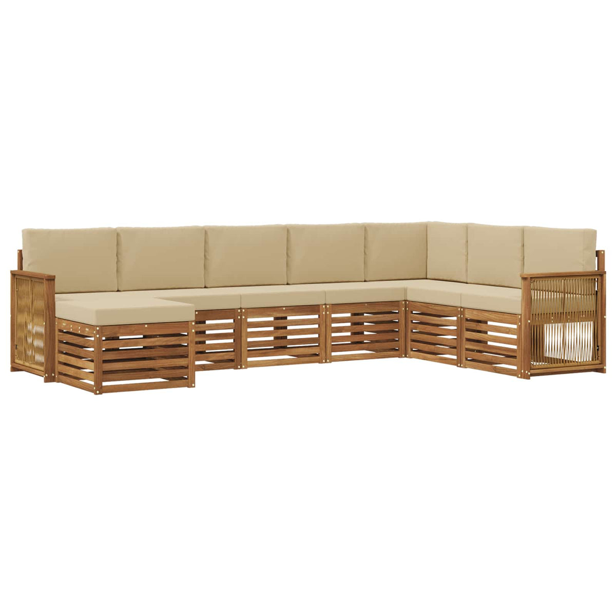 Set vanjskih sofa s jastukom 6 pcs Prirodna