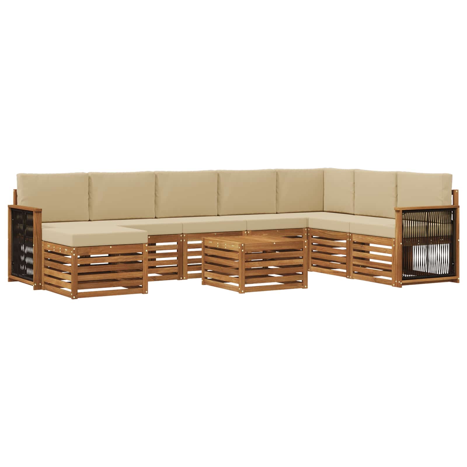 Set vanjskih sofa s jastukom 7 pcs Prirodna