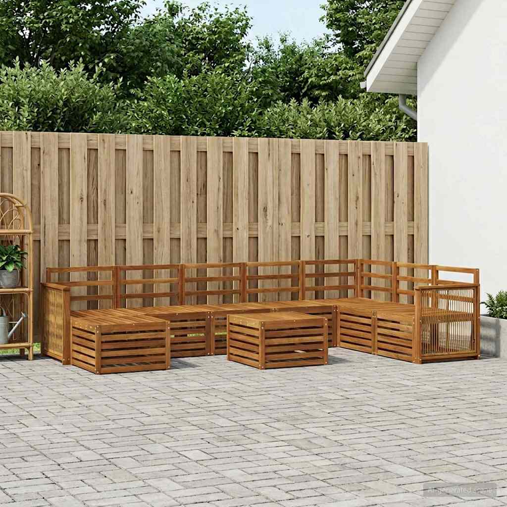 Set vanjskih sofa 7 kom. Prirodna Čvrsto drvo akacije
