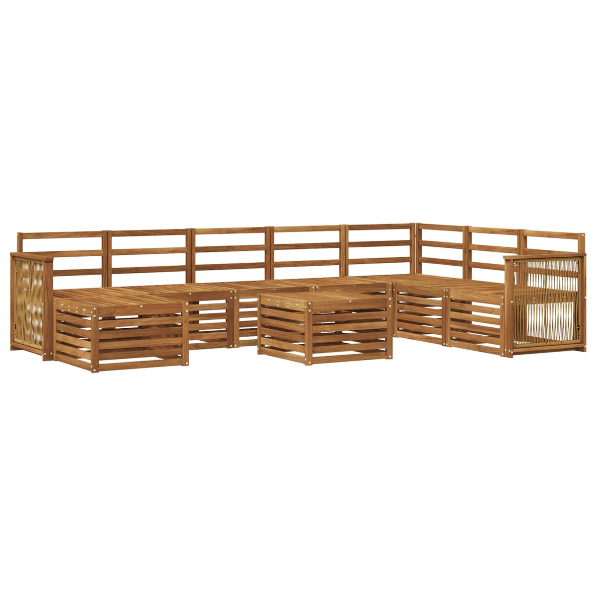 Set vanjskih sofa 7 kom. Prirodna Čvrsto drvo akacije