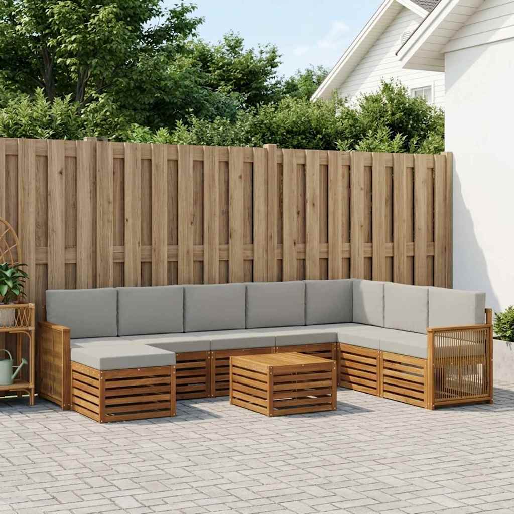 Set vanjskih sofa 7 kom. Prirodna i svjetlosiva