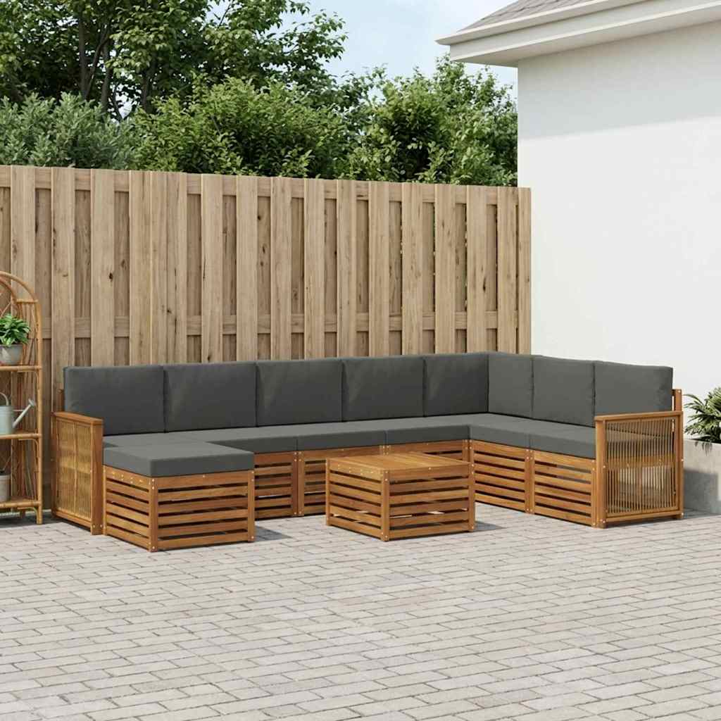 Set vanjskih sofa 7 kom. Prirodna i antracit