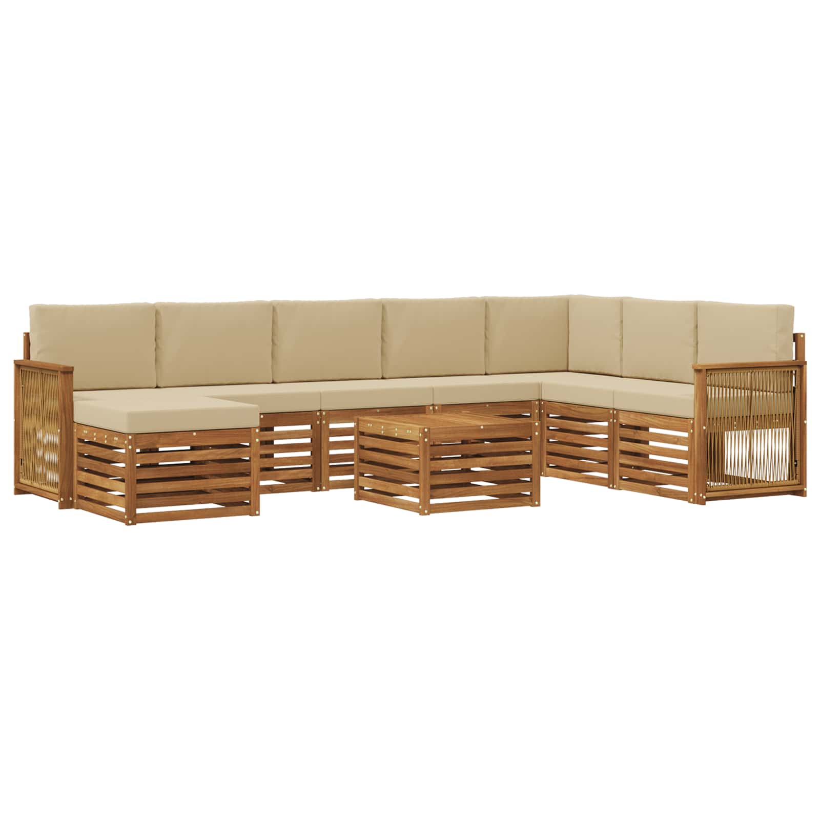 Set vanjskih sofa s jastukom 7 pcs Prirodna