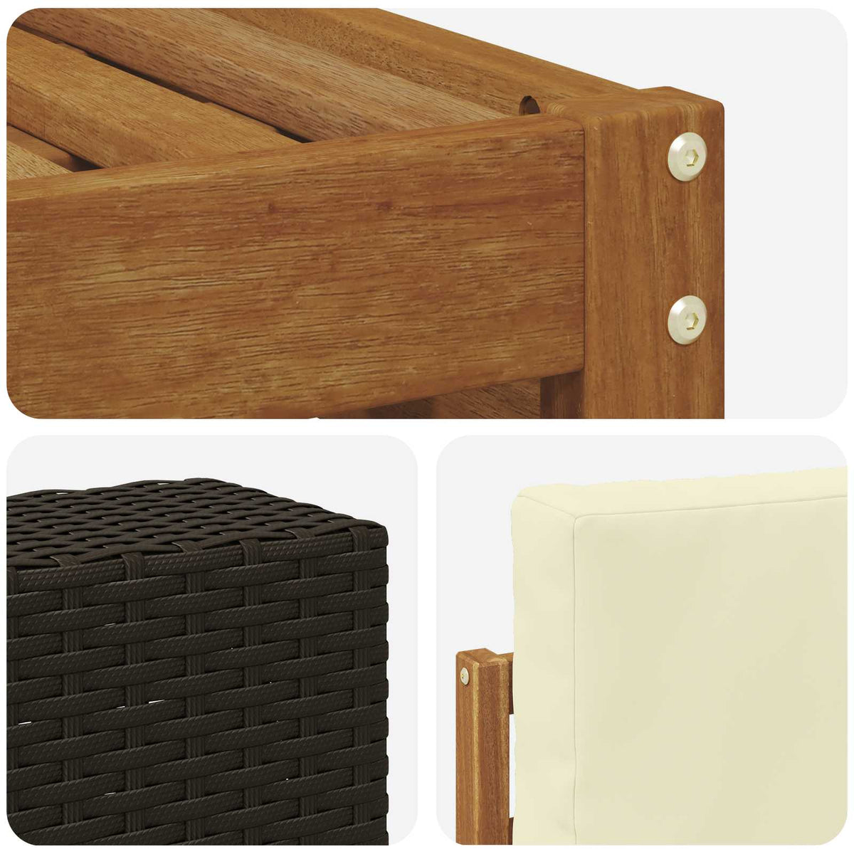 Set vanjskih sofa 9 kom. Prirodna i krem