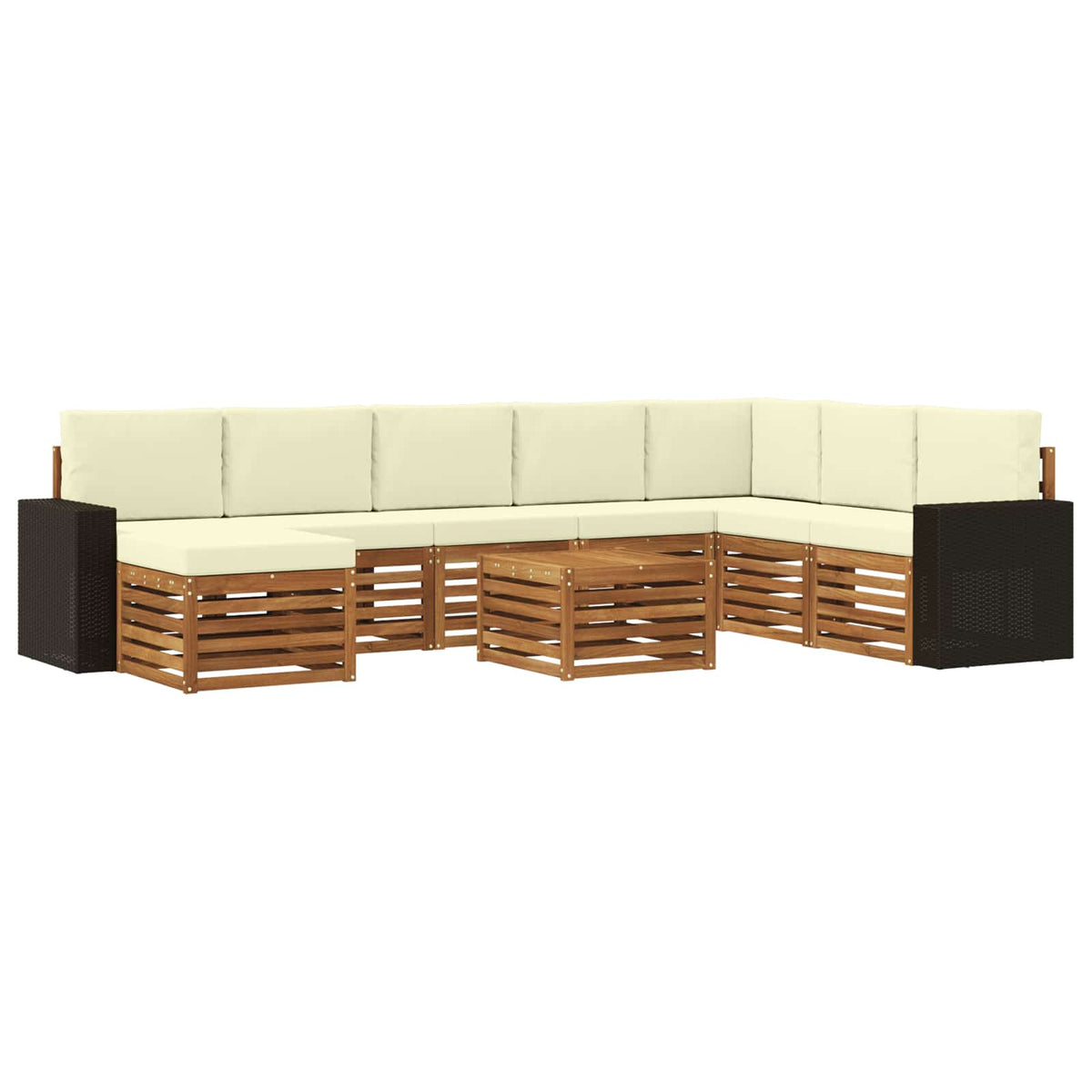 Set vanjskih sofa 9 kom. Prirodna i krem